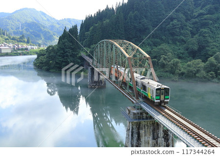The Tadami Line crossing the fifth bridge over the Tadami River The Tadami Line crossing the fifth bridge over the Tadami River 117344264