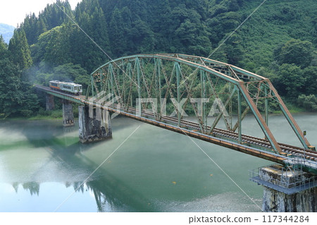 The Tadami Line crossing the fifth bridge over the Tadami River The Tadami Line crossing the fifth bridge over the Tadami River 117344284