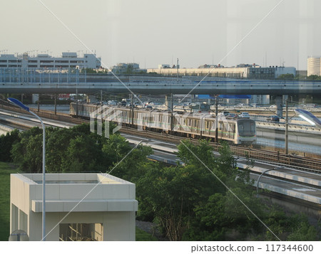 Subway trains arriving and departing at Shanghai Pudong International Airport, Pudong New Area, Shanghai, People's Republic of China Subway trains arriving and departing at Shanghai Pudong International Airport, Pudong New Area, Shanghai, People's Republic of China 117344600