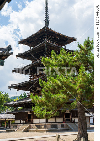 【法隆寺】奈良法隆寺、五層塔 117344636