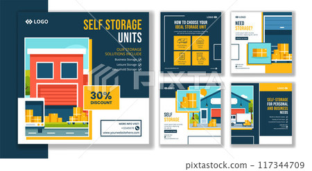 Self Storage Social Media Post Flat Cartoon Hand Drawn Templates Background Illustration Self Storage Social Media Post Flat Cartoon Hand Drawn Templates Background Illustration 117344709