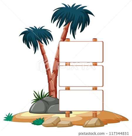 Tropical Signpost with Palm Trees Tropical Signpost with Palm Trees 117344831