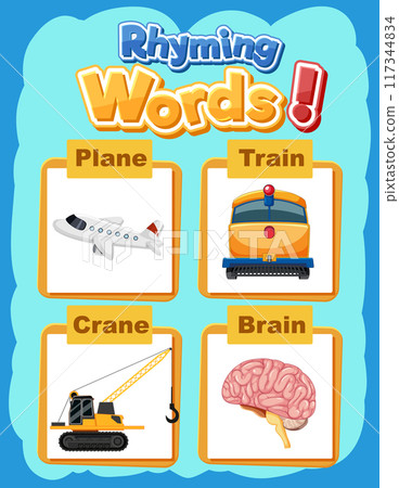 Rhyming Words Educational Poster 117344834