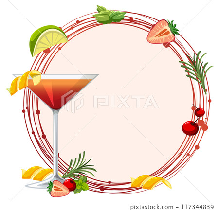 Refreshing Cocktail with Fruit Garnish 117344839