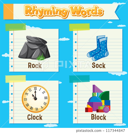 Rhyming Words Illustration 117344847