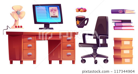 Police office interior furniture and equipment. 117344904