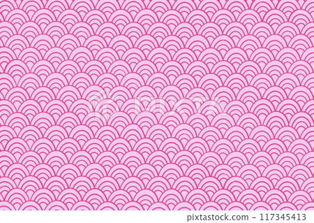 Beautiful red and pink Seigaiha pattern background Beautiful red and pink Seigaiha pattern background 117345413