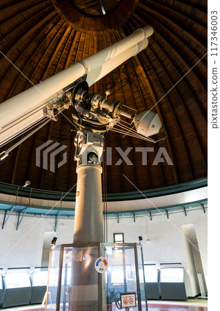 National Astronomical Observatory, Observatory History Museum (Great Equatorial Mount Room) Exhibit, Looking up at a giant telescope, Mitaka, Tokyo 117346003