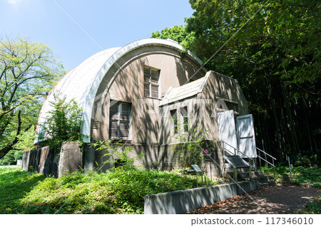 National Astronomical Observatory, exterior of the Gautier Meridian Circle Room, clear summer sky, Mitaka, Tokyo 117346010