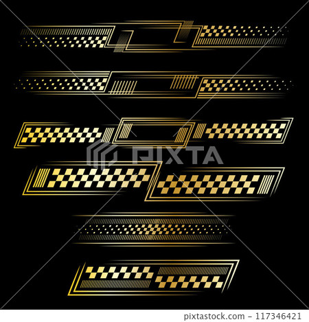 Racing sport golden gradient decals 117346421