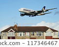 Singapore Airlines A380 landing at Heathrow Airport 117346467