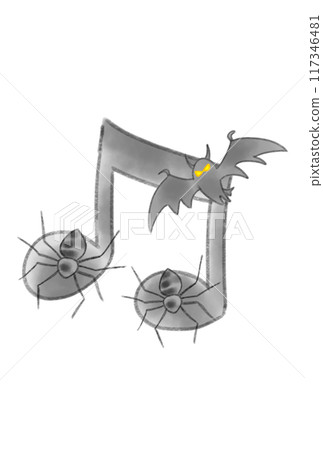 Spooky Halloween patterned musical notes 117346481