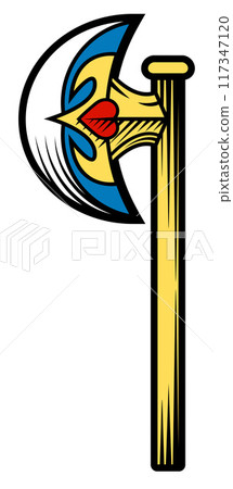 Axe Medieval Weapon Vintage Woodcut Tattoo Style 117347120