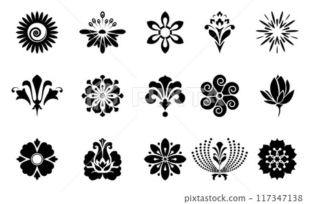 Flowers icon set. Flowers isolated on transparent background. Flowers in modern simple. Cute round flower plant nature collection. Vector illustrator Flowers icon set. Flowers isolated on transparent background. Flowers in modern simple. Cute round flower plant nature collection. Vector illustrator 117347138