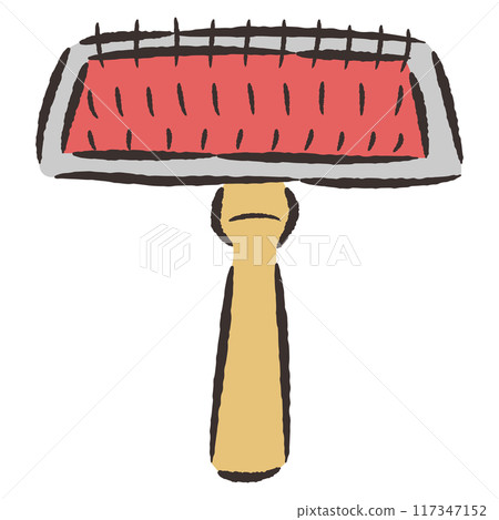 Hand drawn illustration of a slicker brush 117347152