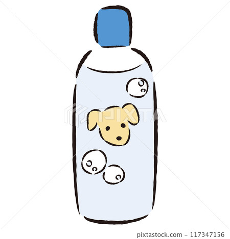 Hand drawn illustration of dog shampoo Hand drawn illustration of dog shampoo 117347156