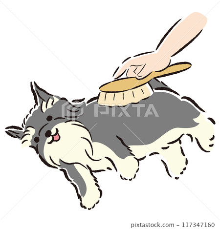 給狗狗刷毛的插圖 給狗狗刷毛的插圖 117347160