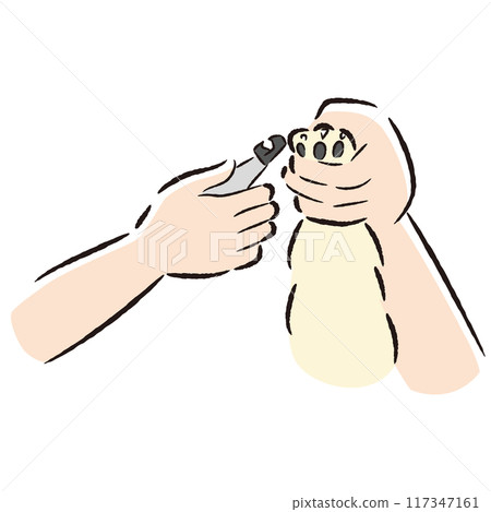 Hand-drawn illustration of pet nail clippers Hand-drawn illustration of pet nail clippers 117347161