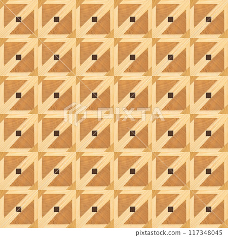 Wooden marquetry can be patterns created from the combination of pine and walnut wood, wooden floor, parquet, cutting board, seamless texture 117348045