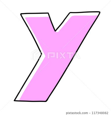 寬鬆簡單的小寫字母「y」口吃版純色 寬鬆簡單的小寫字母「y」口吃版純色 117348082