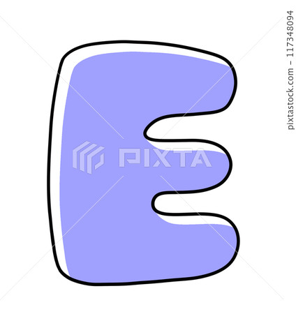 寬鬆簡約大寫字母“E”圓角版，純色 117348094