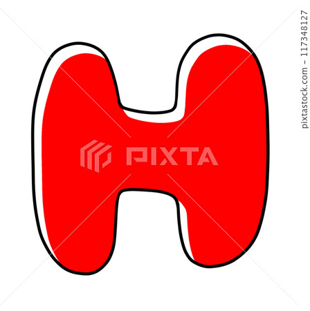 A simple, rounded version of the capital letter "H" in a solid color 117348127