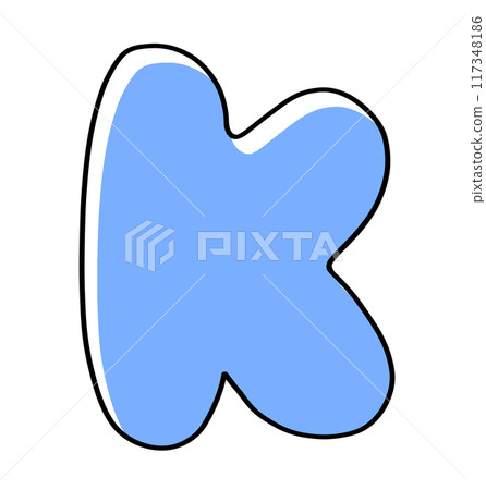 寬鬆簡單的大寫字母“k”圓形版本,純色 寬鬆簡單的大寫字母“k”圓形版本,純色 117348186