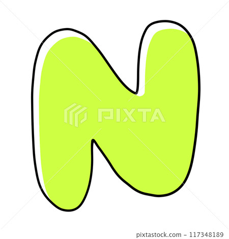 寬鬆簡單的大寫字母“N”圓形版本,純色 寬鬆簡單的大寫字母“N”圓形版本,純色 117348189