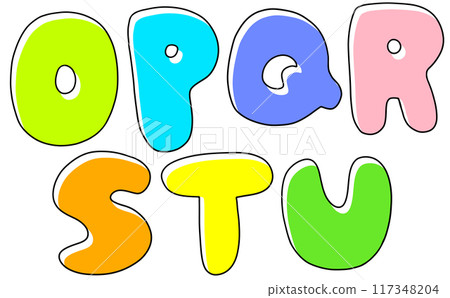 寬鬆簡單的大寫字母“OPQRSTU”圓角版，純色 117348204