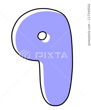 A simple, rounded version of the lowercase alphabet "q" in solid color 117348502