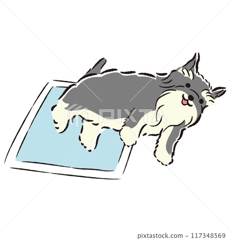 寵物床單和狗的手繪插圖 117348569