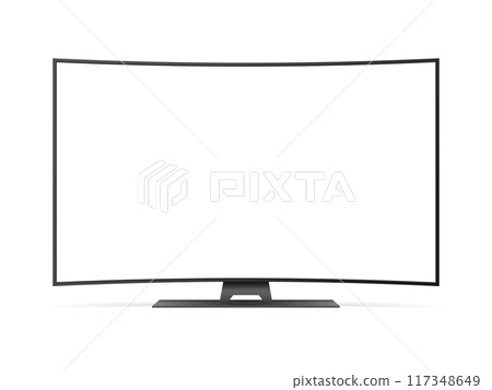 Curved TV flat screen lcd or oled realistic mockup 117348649