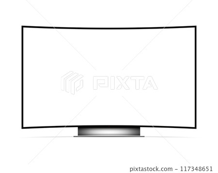 White screen curved LED TV mockup 117348651