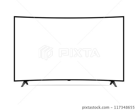 Realistic curved tv screen. Smart tv mockup. 117348655