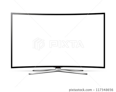 OLED curved TV isolated on white background OLED curved TV isolated on white background 117348656