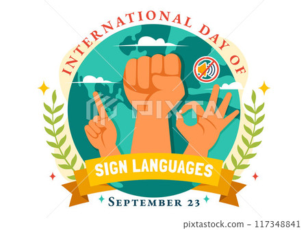 International Day of Sign Languages Vector Illustration Featuring People Demonstrating Hand Gestures and Hearing Disability in a Flat Background International Day of Sign Languages Vector Illustration Featuring People Demonstrating Hand Gestures and Hearing Disability in a Flat Background 117348841
