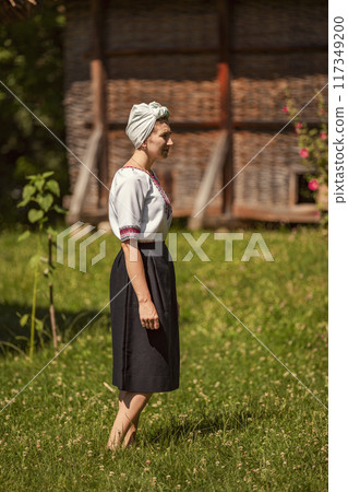woman in Ukrainian national costume woman in Ukrainian national costume 117349200