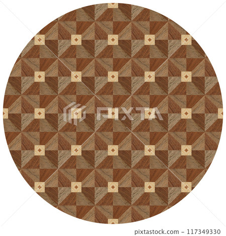 Wooden marquetry can be patterns created from the combination of pine and walnut wood, wooden floor, parquet, cutting board, seamless texture 117349330