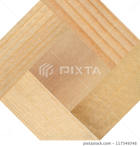Wooden marquetry can be patterns created from the combination of pine and walnut wood, wooden floor, parquet, cutting board 117349348