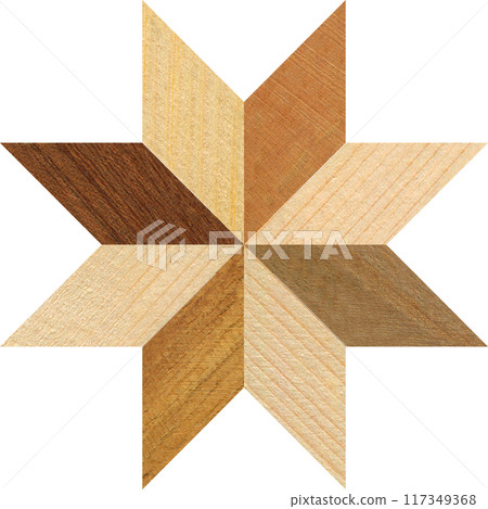 Wooden marquetry can be patterns created from the combination of pine and walnut wood, wooden floor, parquet, cutting board 117349368