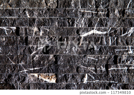 Cutting black white and grey organic marble wall rectangular, seamless lined up 117349810