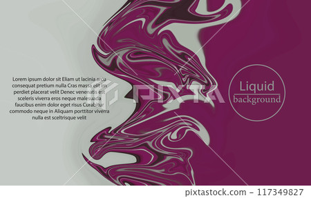 Flow purple and gray swirled liquid marble background, design element. 117349827