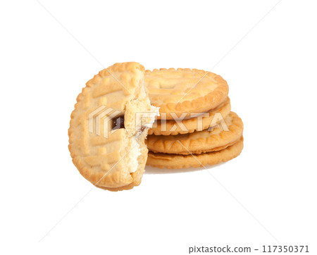 sandwich tasty cookies isolated on the white sandwich tasty cookies isolated on the white 117350371