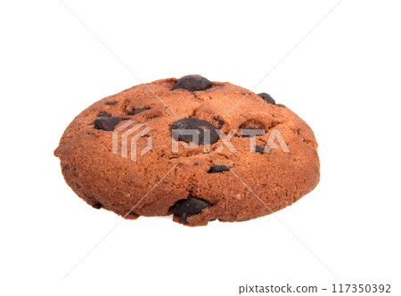 tasty cookies with chocolate isolated on the white tasty cookies with chocolate isolated on the white 117350392