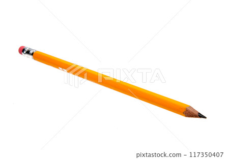 yellow pencil isolated on the white yellow pencil isolated on the white 117350407