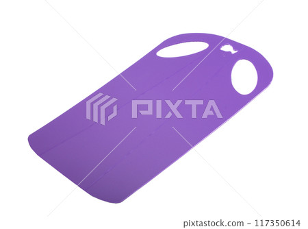 violet plastic kitchen cutting board isolated on the white violet plastic kitchen cutting board isolated on the white 117350614