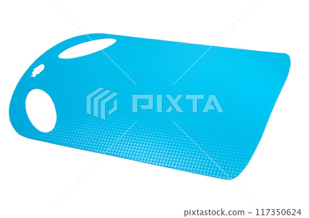 plastic kitchen cutting board isolated on the white plastic kitchen cutting board isolated on the white 117350624