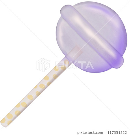 Cute lollipops is cartoon hand drawn style, colorful,with pink ribbon and wrapping paper pastel. 117351222