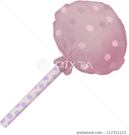 Cute lollipops is cartoon hand drawn style, colorful,with pink ribbon and wrapping paper pastel. 117351223