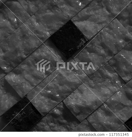 Cutting black white an grey organic marble wall rectangular, seamless lined up 117351345